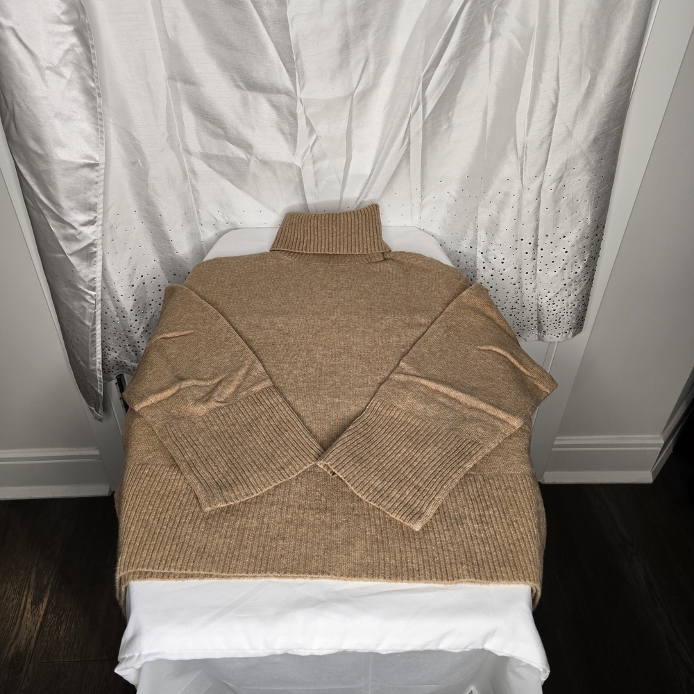 JCrew Tan Wool Knit Sweater, Sz M